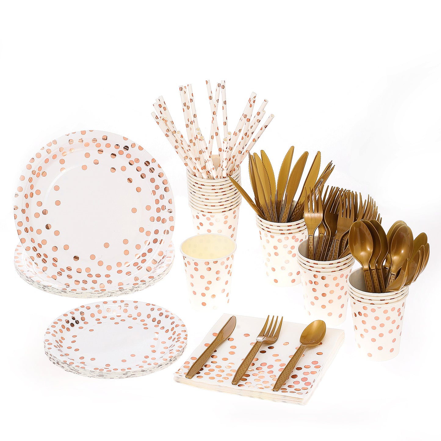 White & Gold Sparkle Paper Plates - 17 cm (Pack of 10)