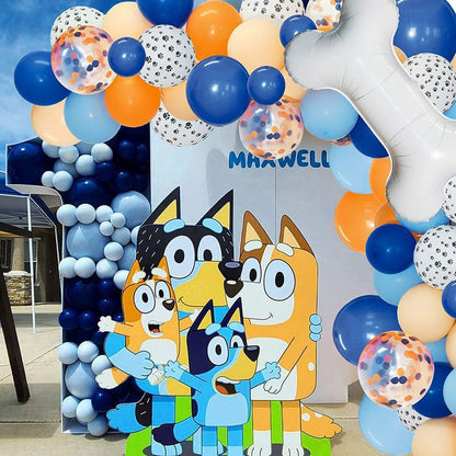 Blue Dog Balloon Garland Set - 117 PCS