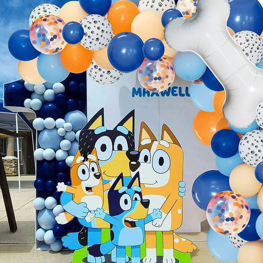 Blue Dog Balloon Garland Set - 117 PCS