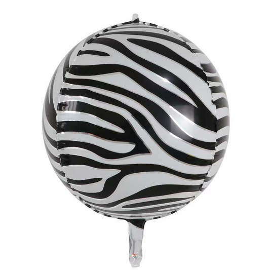 Zebra Print Sphere Foil Balloon